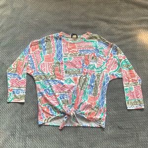 Vintage print long sleeve, size large